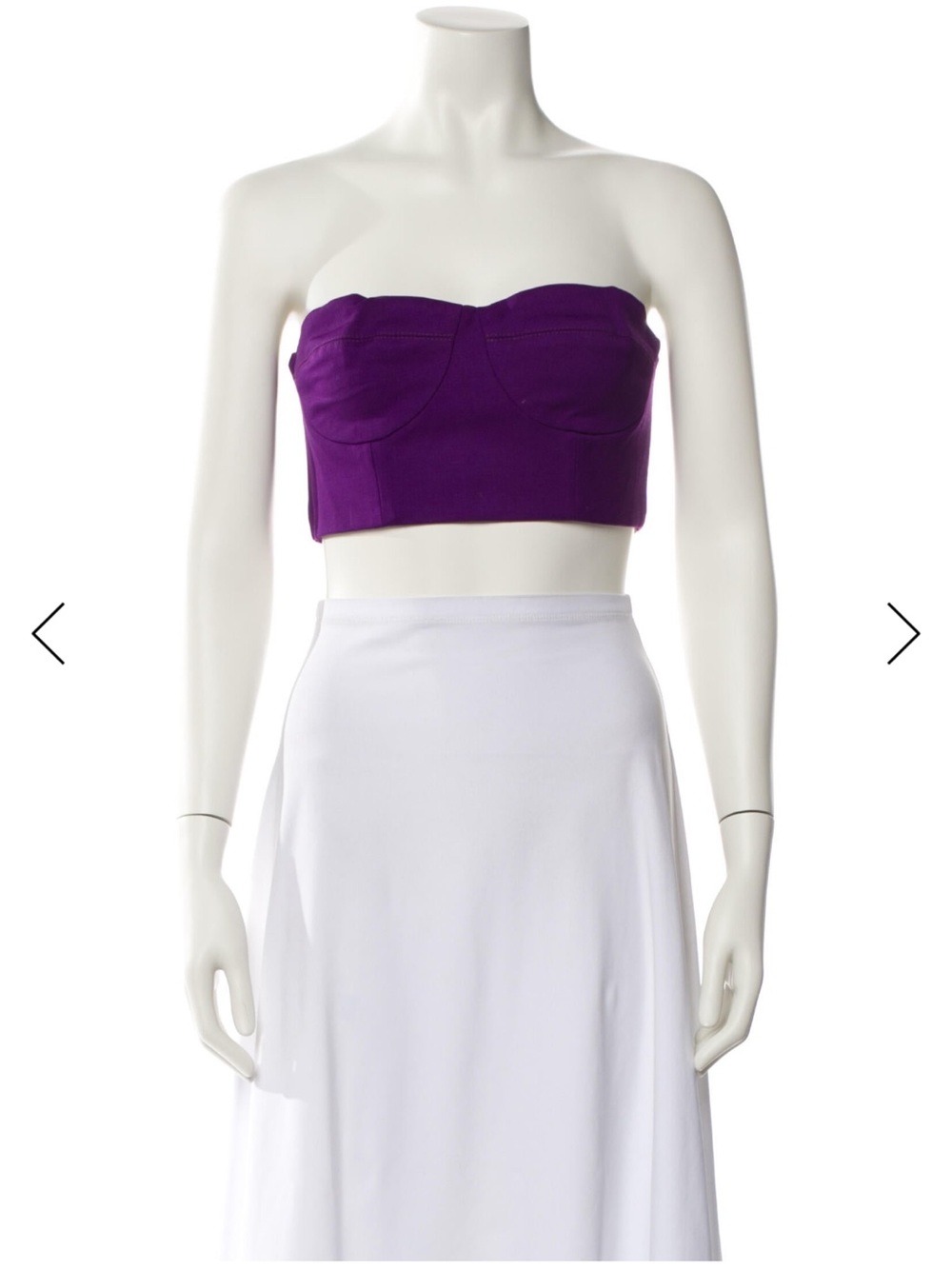 Strapless Purple Crop Bustier Top